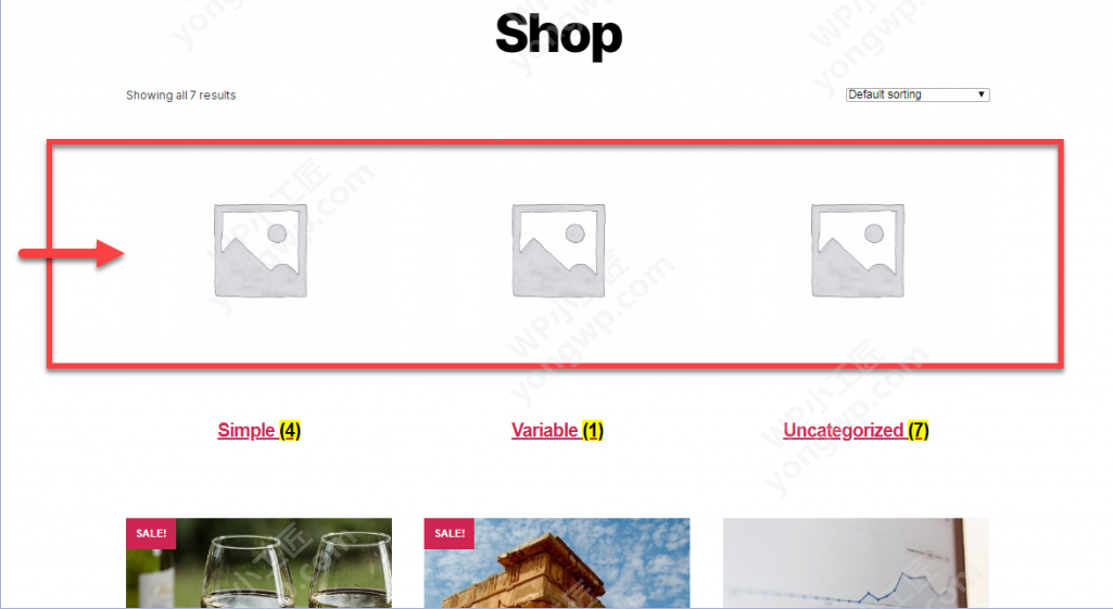 WooCommerce：隐藏分类类别默认图片